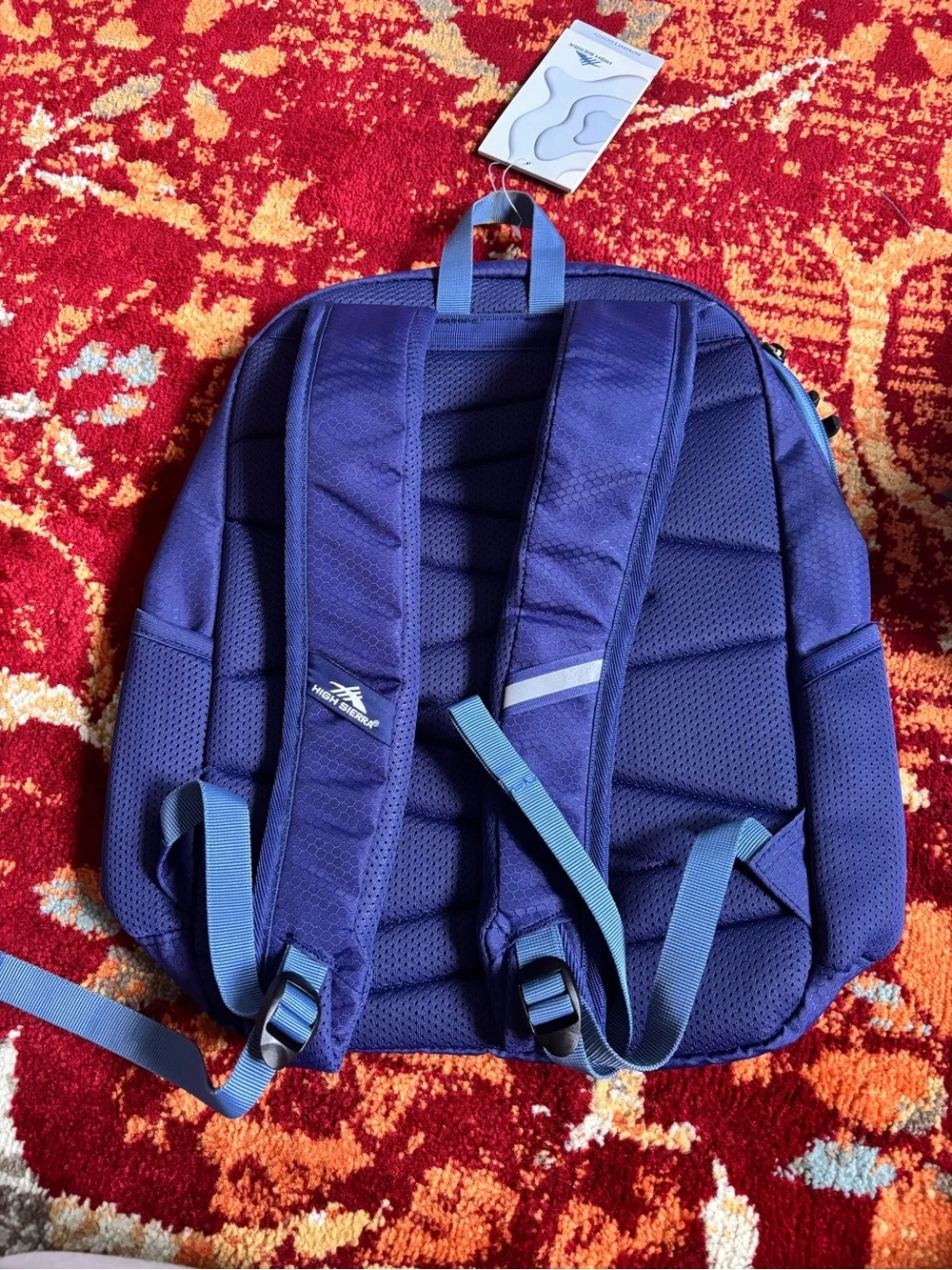 High Sierra Men's Deep Blue Backpack with Light Blue Accents